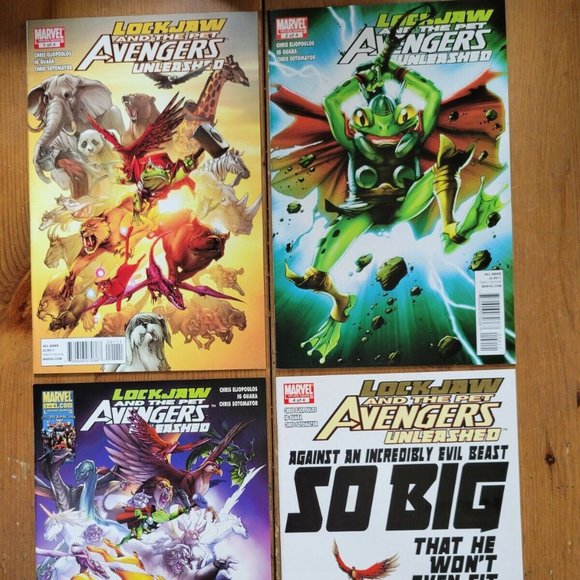 "Lockjaw & the Pet Avengers Unleashed" Comic Books 1-4 Complete Set - Frog Thor! - Picture 1 of 6